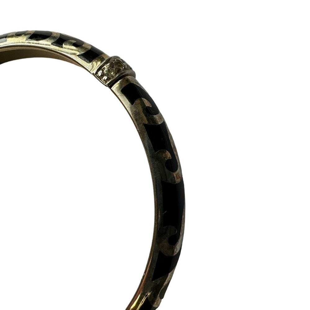 Angelique de Paris Veranda Black Resin Sterling Silver Bracelet With CZ - Picture 2 of 10